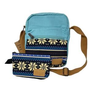 Kemy's Girls Snowflake Small Crossbody Shoulder Bag Wristlet Blue Pockets NWT